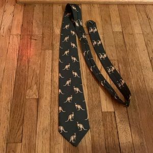 Vintage Woolaby (Australia) Green Wool Kangaroo Tie
